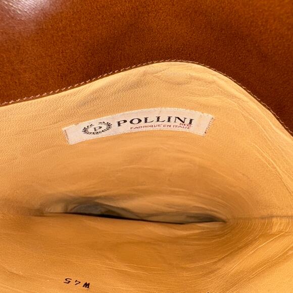 Women POLLINI Vintage Brown All Leather Riding Boot Italy SZ 38 embellished - Picture 6 of 11